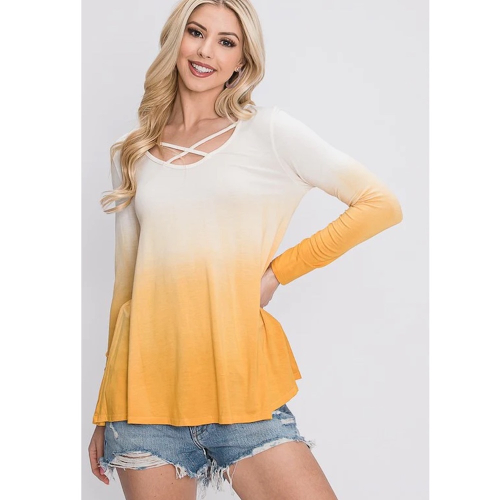 "The Regina" Yellow Ombre Top